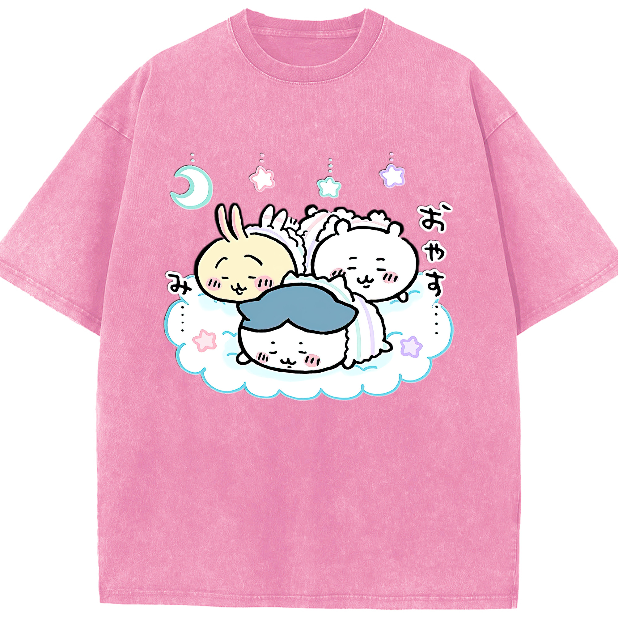 （画像用） ちいかわ ハチワレ Chii-kawa hachiware 綿100% ヴィンテージ風 半袖Tシャツ（フロントプリント）